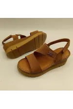 Amethyst Exclusive Stable Tan Suede Platform Women's Sandals | Genuine Leather Comfort