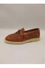 Davina Orange Printed Genuine Leather Casual Shoes – Size 37 (Last Item, Discounted)