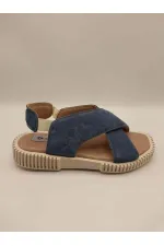 Juana Sandalet – Lacivert Süet | Günlük