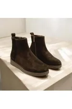 Bottes pour femmes en daim marron et noir