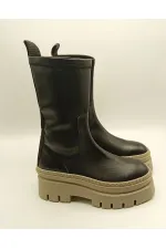 Stretch Kadın Siyah Streç Bot – 29 cm Uzunluk, Termolight Kaymaz Taban, 8 cm Taban