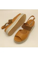 Venus Tan Leather Platform Sandals