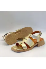 Lucia Gold Genuine Leather Women's Sandals