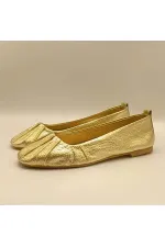 Gale Gold Leather Ballet Flats