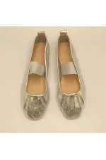 Ballerines en cuir argenté Hazal