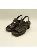 Amethyst Exclusive Stable Black Heeled Women's Sandals | Leather Classic Elegance and Comfort