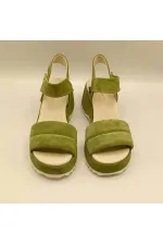 Hera Green Suede Platform Sandals