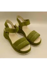 Hera Green Suede Platform Sandals