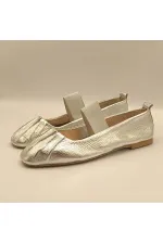 Ballerines en cuir argenté Hazal