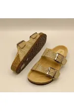 Aidan Beige Leather Cork Sole Orthopedic Slippers