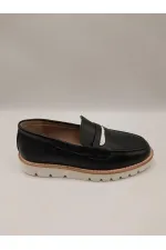 Malta Siyah Deri Kadın Loafer Ayakkabı – Hakiki Deri, Poli Taban