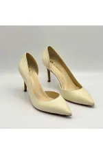 Nadin 100% Genuine Leather Beige Stiletto – Neolite Sole, Low-Cut Design