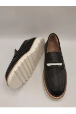 Malta Siyah Deri Kadın Loafer Ayakkabı – Hakiki Deri, Poli Taban