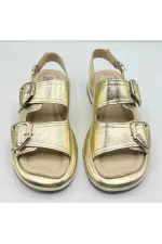 Amethyst Exclusive Siesta Gold Genuine Leather Women's Sandals