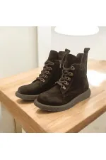 Bottes d'hiver en daim noir pour femmes