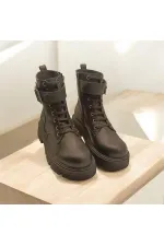 Belfast Black Leather Women's Boots