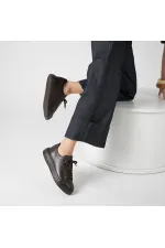 Baskets Anka Coffee pour femmes en cuir véritable – Semelle EVA légère