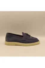 Etna Navy Suede Women's Loafer Shoes
