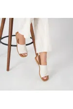 Bellini Cream Leather Women's Sandals | Elegant & Stylish Summer Style
