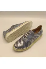 Baskets pour femmes Jenny en cuir bleu à motif étoiles