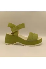 Hera Green Suede Platform Sandals