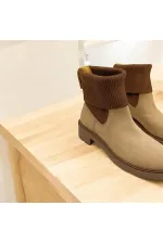 Marine Beige Suede Women's Chelsea Boots