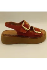 Amethyst Exclusive Stable Orange Suede Platform Women's Sandals | Buckle & Non-Slip Sole for Summer Elegance