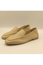 Ballerines en cuir véritable beige Tina pour femme, exclusivité Amethyst