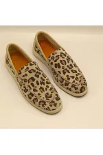 Punto Leopar Desen Deri Kadın Günlük Ayakkabı