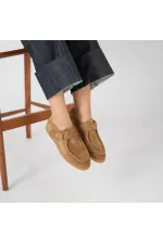 Alba Hardal Hakiki Deri Süet Kadın Günlük Ayakkabı Hafif Termo Taban • Cırtlı Ayarlanabilir Bant