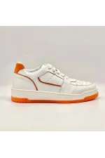 Pia Orange and White Patterned Women's Sneakers