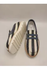 Chaussures décontractées pour femmes Malta – Rayures bleues et blanches