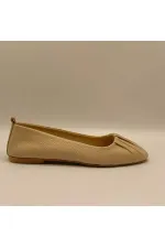 Gale Beige Leather Ballet Flats