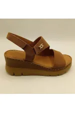 Amethyst Exclusive Stable Tan Suede Platform Women's Sandals | Genuine Leather Comfort