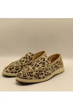 Punto Leopar Desen Deri Kadın Günlük Ayakkabı