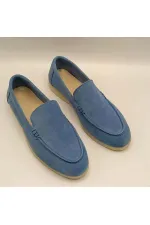 Mocassins en daim bleu pour femmes Amy