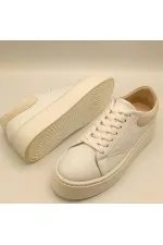 Ellezsa White Genuine Leather Women's Sneaker