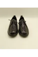 Ariss Siyah Fasulye Desen Gerçek Deri Kadın Günlük Ayakkabı – Hafif Esnek Kauçuk Taban