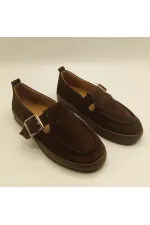 Ava Dark Coffee Genuine Leather Suede Casual Women's Shoes