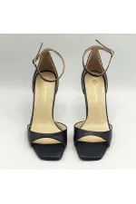 Marta 100% Genuine Leather Black Heeled Sandals – Milano Heel, Neolite Sole