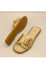 Authentic Rose Leather Women's Slippers