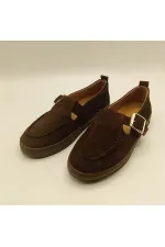 Ava Dark Coffee Genuine Leather Suede Casual Women's Shoes