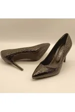 Escarpins Carleen en cuir noir nid d'abeille