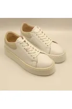 Ellezsa White Genuine Leather Women's Sneaker