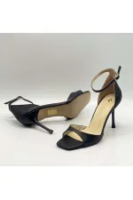 Marta 100% Genuine Leather Black Heeled Sandals – Milano Heel, Neolite Sole