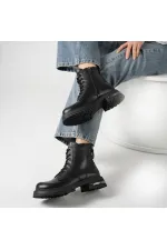 Tokyo Siyah Gerçek Deri Kadın Bot – 5.5 cm Topuk