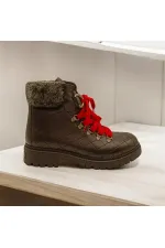 Snow Black Leather Fur-Lined Women's Boots