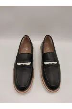 Malta Siyah Deri Kadın Loafer Ayakkabı – Hakiki Deri, Poli Taban