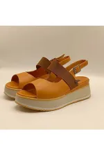 Venus Tan Leather Platform Sandals
