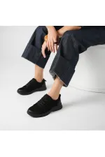 Acorn Black Nubuck Leather Women's Sneaker – Flexible Rubber Sole